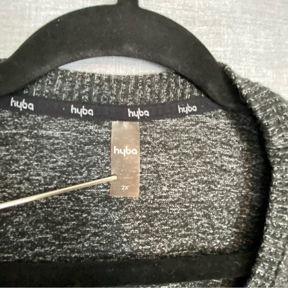 Hyba 3/4 Sleeve Sweater Sz 2X Dark Heather Gray Pockets Stretchy - Picture 6 of 11